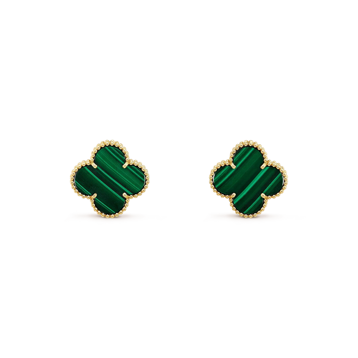 [VA]CLOVER MINI OHRRINGE 9,5 MM MALACHIT