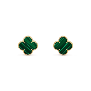 [VA]CLOVER MINI OHRRINGE 9,5 MM MALACHIT