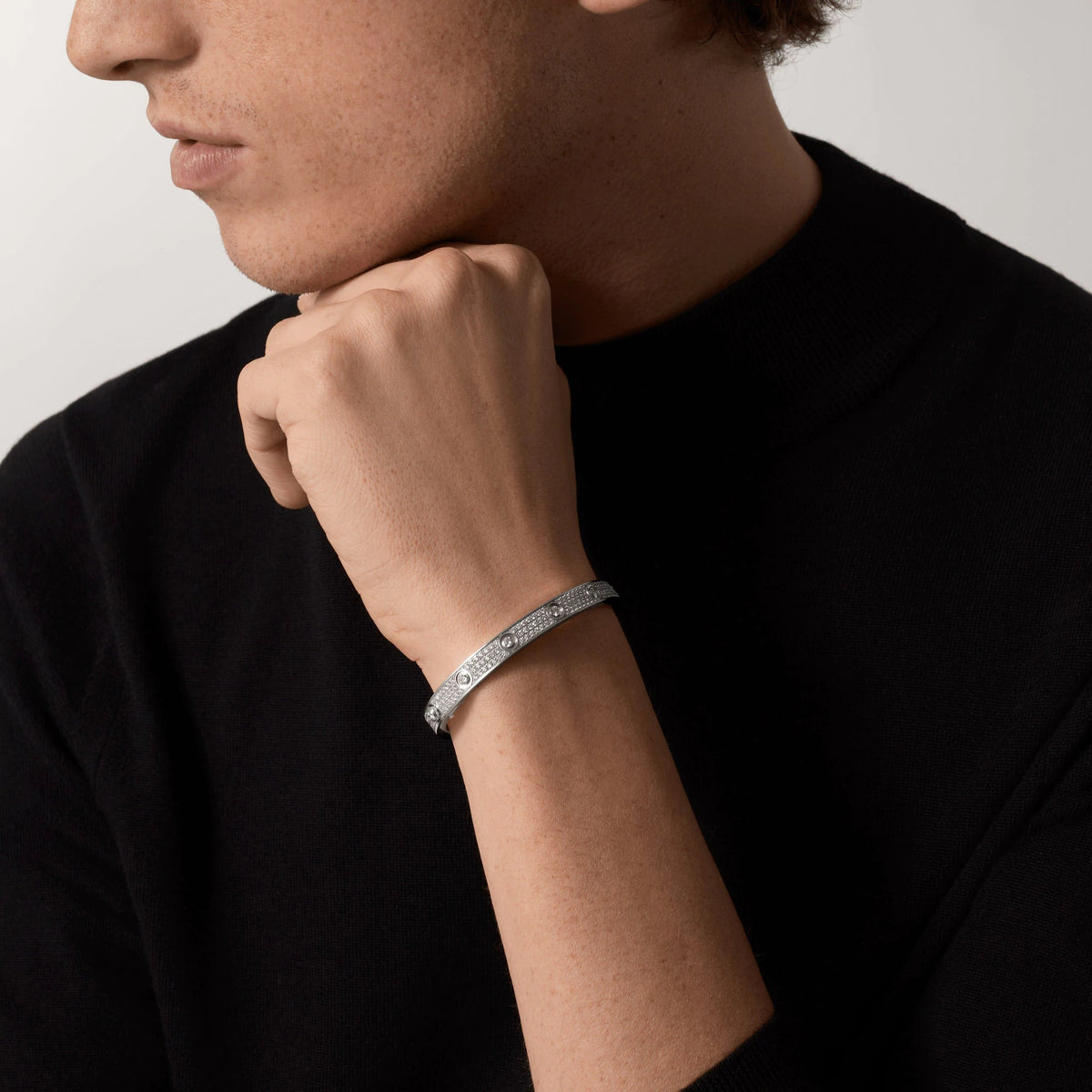 [VA]LOVE ARMBAND 6,1 MM MIT DIAMANT-PAVÉ 10 GROSSE DIAMANTEN