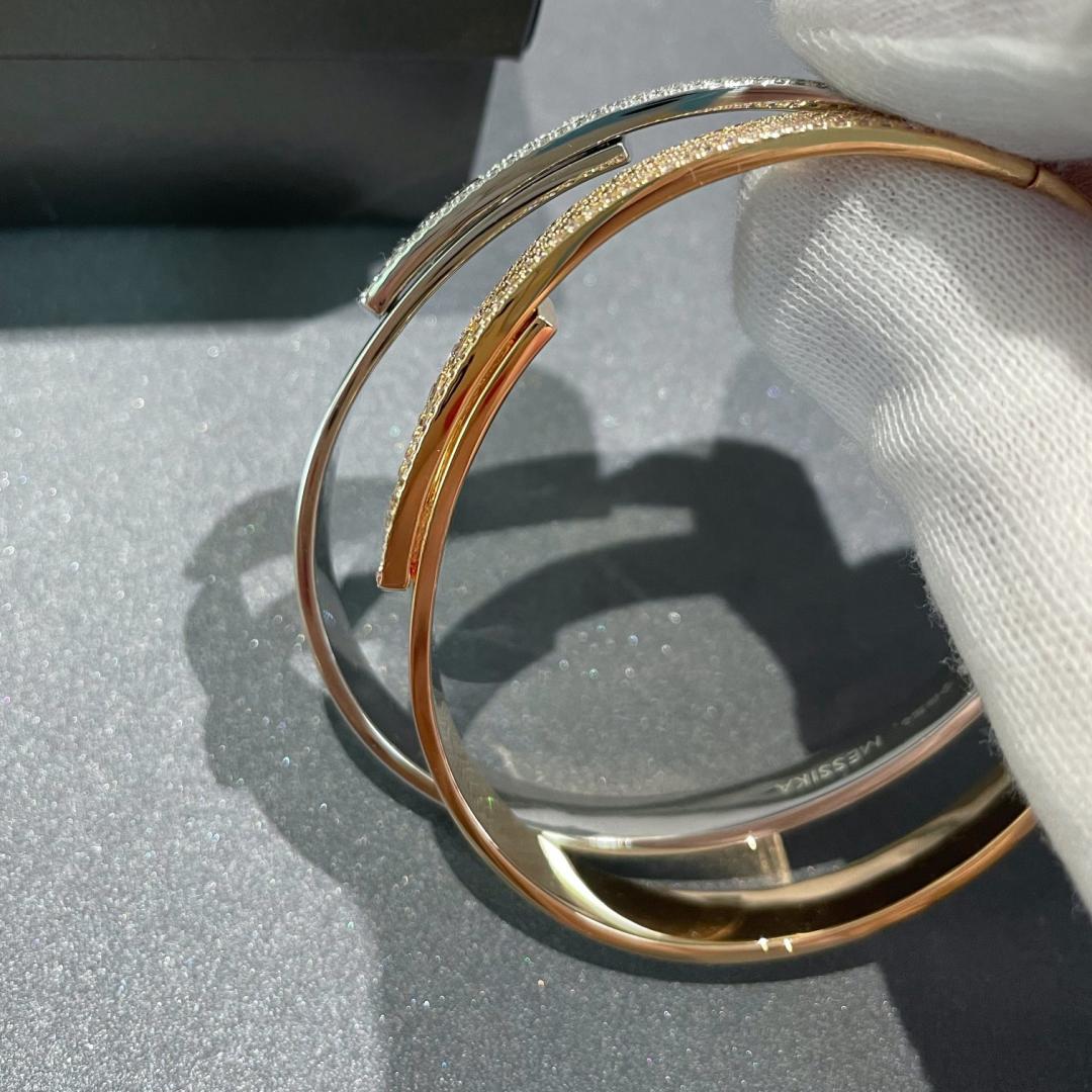 [VA]Move Noa Rose Gold Pavé Diamond Bangle Bracelet