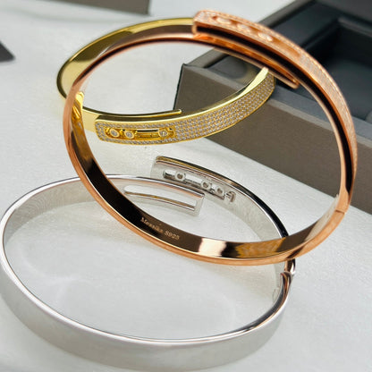 [VA]Move Noa Rose Gold Pavé Diamond Bangle Bracelet