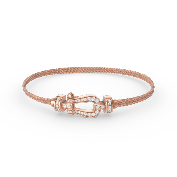 [VA]FORCE SMALL HORSESHOE  DIAMOND CHAIN ROPE BRACELET