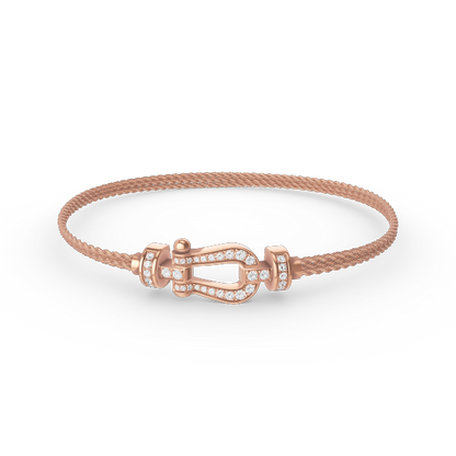 [VA]FORCE SMALL HORSESHOE  DIAMOND CHAIN ROPE BRACELET