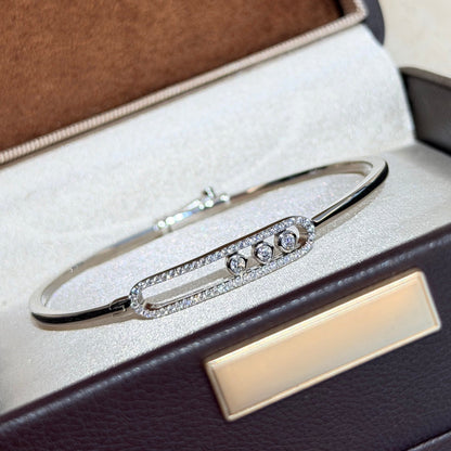 [VA]Move Pavé Diamond Bangle Bracelet M