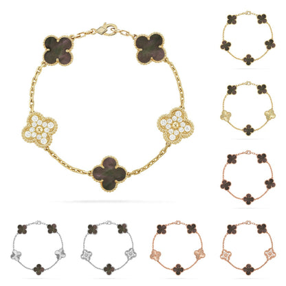 [VA]LUCKY CLOVER 5-MOTIF BRACELET - GREY MOTHER-OF-PEARL COLLECTION