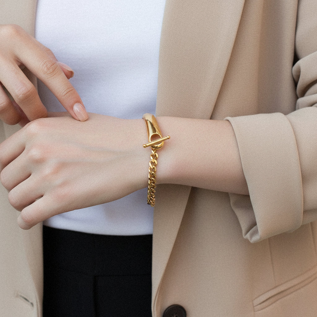 [VA]Myrna Gliederketten-Armreif in Gold