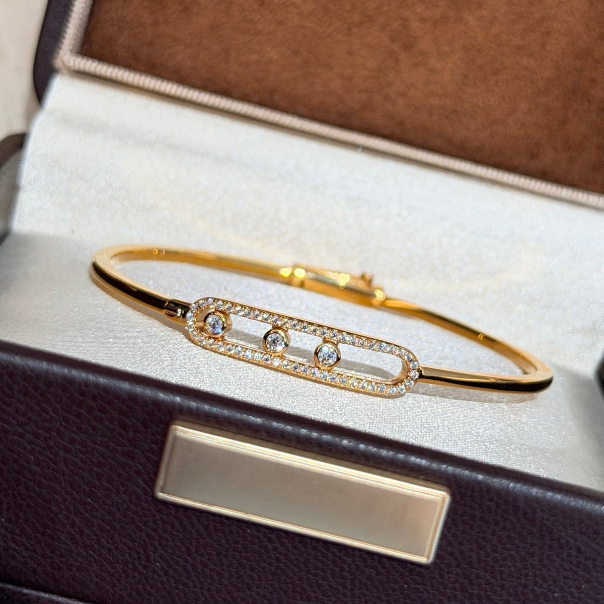 [VA]Move Pavé Diamond Bangle Bracelet M