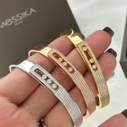 [VA]Move Noa Rose Gold Pavé Diamond Bangle Bracelet