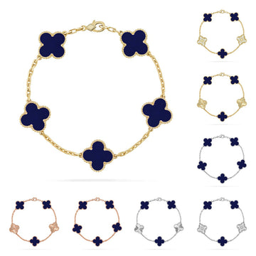 [VA]LUCKY CLOVER 5-MOTIV-ARMBAND - LAPISLAZULI-KOLLEKTION