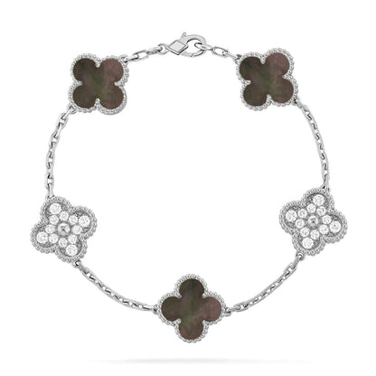 [VA]LUCKY CLOVER 5-MOTIF BRACELET - GREY MOTHER-OF-PEARL COLLECTION