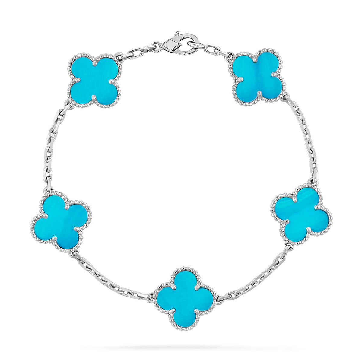 [VA]LUCKY CLOVER 5-MOTIV-ARMBAND - TÜRKIS-KOLLEKTION
