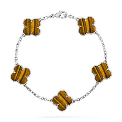 [VA]LUCKY CLOVER 5-MOTIF BRACELET -  TIGER’S EYE COLLECTION