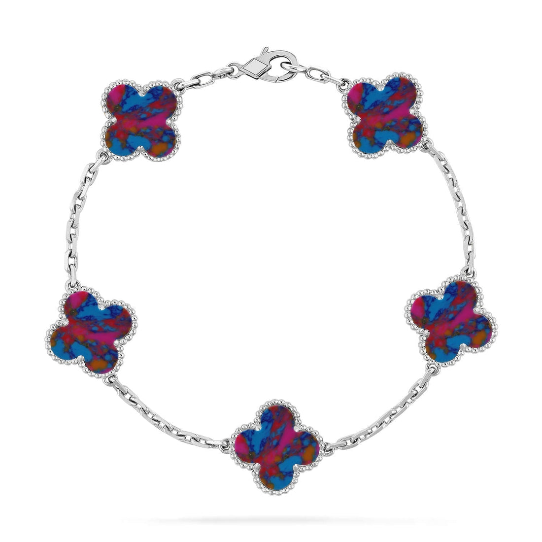 [VA]LUCKY CLOVER ARMBAND MIT 5 MOTIVEN – MULTI-GEM-KOLLEKTION
