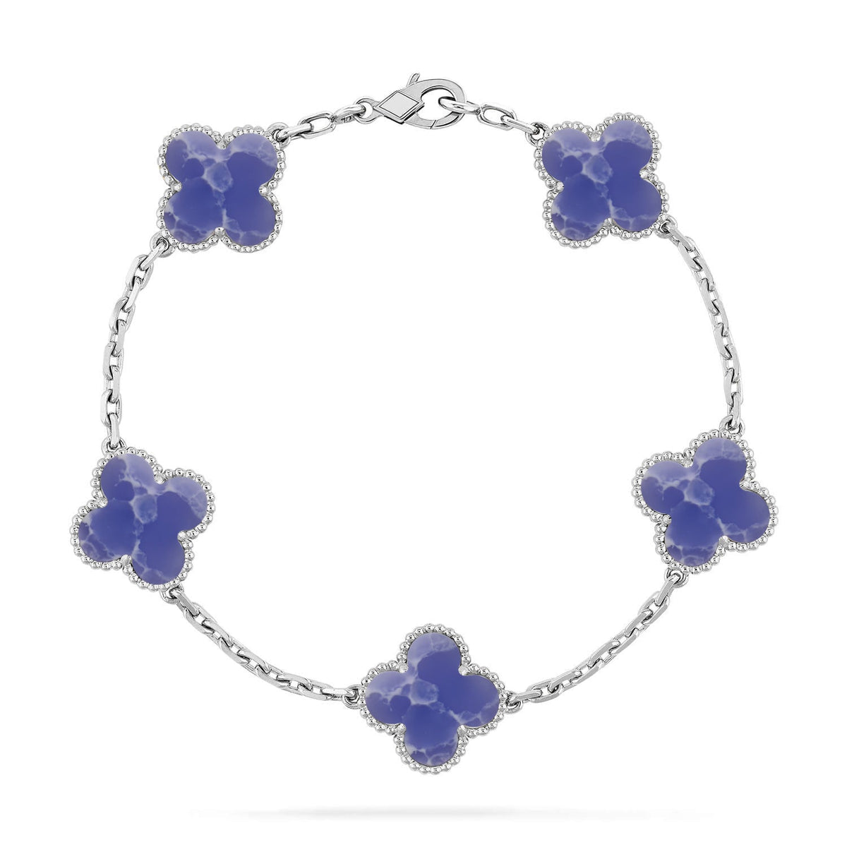 [VA]LUCKY CLOVER 5-MOTIV-ARMBAND - BLUE LARIMAR KOLLEKTION
