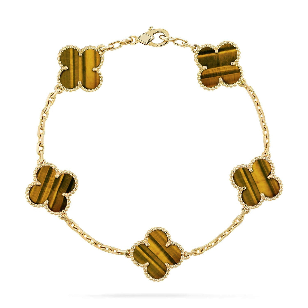 [VA]LUCKY CLOVER 5-MOTIF BRACELET -  TIGER’S EYE COLLECTION