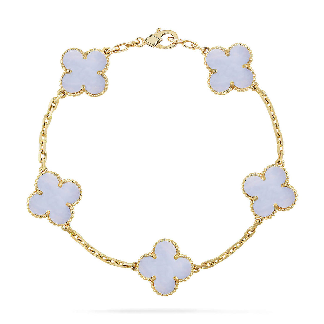 [VA]LUCKY CLOVER 5-MOTIV-ARMBAND - KOLLEKTION VIOLETTES CHALCEDON