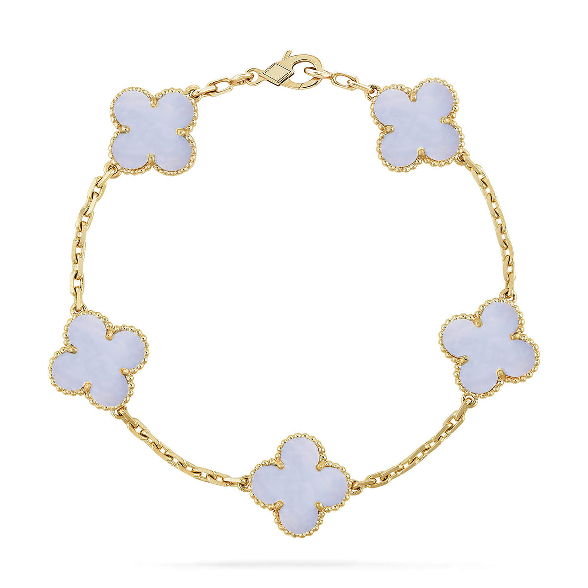 [VA]LUCKY CLOVER 5-MOTIV-ARMBAND - KOLLEKTION VIOLETTES CHALCEDON