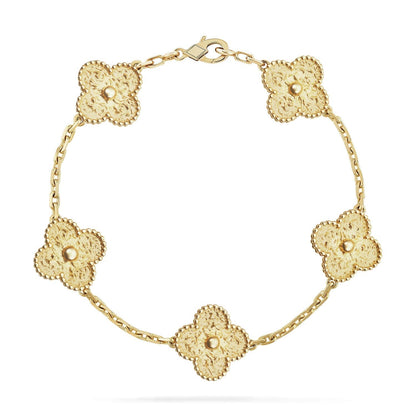 [VA]LUCKY CLOVER 5-MOTIF BRACELET - BRONZING
