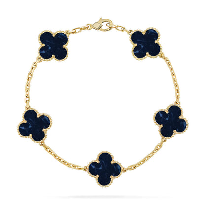 [VA]LUCKY CLOVER 5-MOTIF BRACELET - PIETERSITE COLLECTION