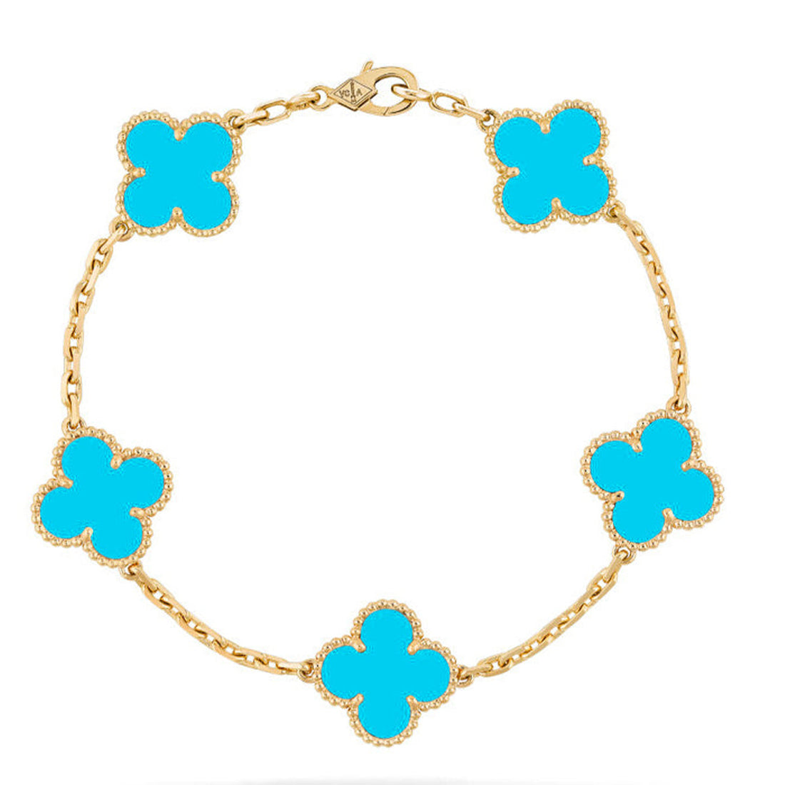 [VA]LUCKY CLOVER 5-MOTIV-ARMBAND - TÜRKIS-KOLLEKTION