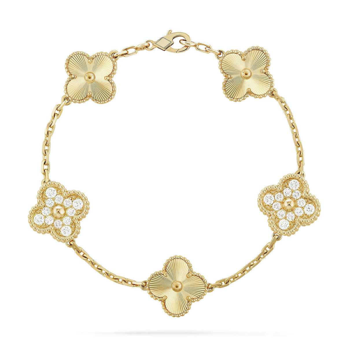 [VA]LUCKY CLOVER 5-MOTIF BRACELET - LASER COLLECTION