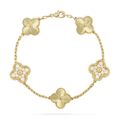[VA]LUCKY CLOVER 5-MOTIF BRACELET - LASER COLLECTION