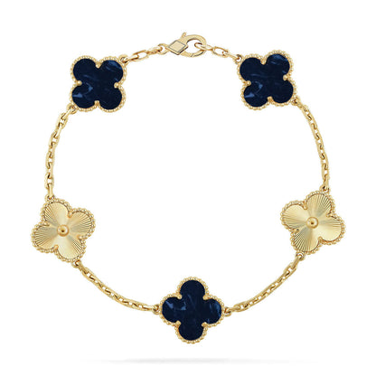 [VA]LUCKY CLOVER 5-MOTIF BRACELET - PIETERSITE COLLECTION
