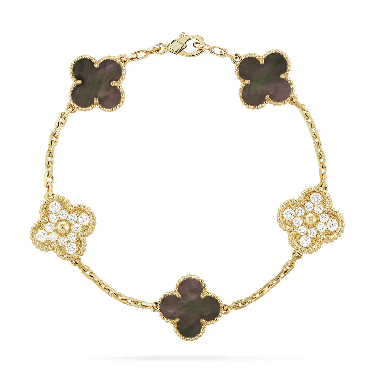 [VA]LUCKY CLOVER 5-MOTIF BRACELET - GREY MOTHER-OF-PEARL COLLECTION