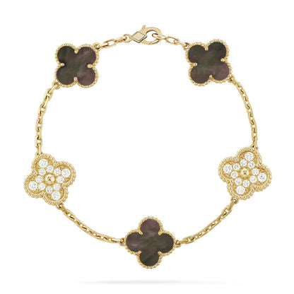 [VA]LUCKY CLOVER 5-MOTIF BRACELET - GREY MOTHER-OF-PEARL COLLECTION