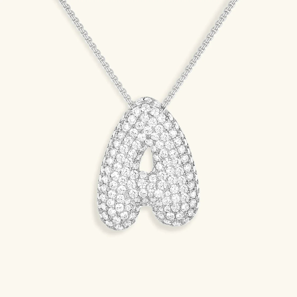 [VA]Bubble Initial Diamond Necklace