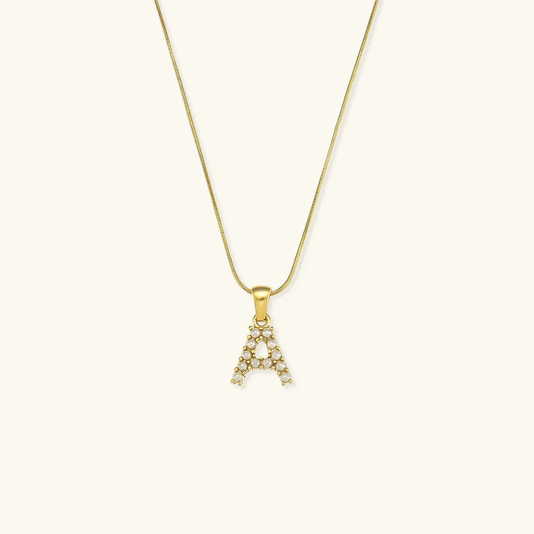 [VA]Augustine Initial Letter Pearl Necklace
