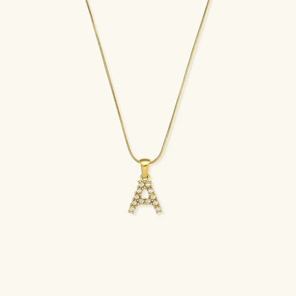 [VA]Augustine Initial Letter Pearl Necklace