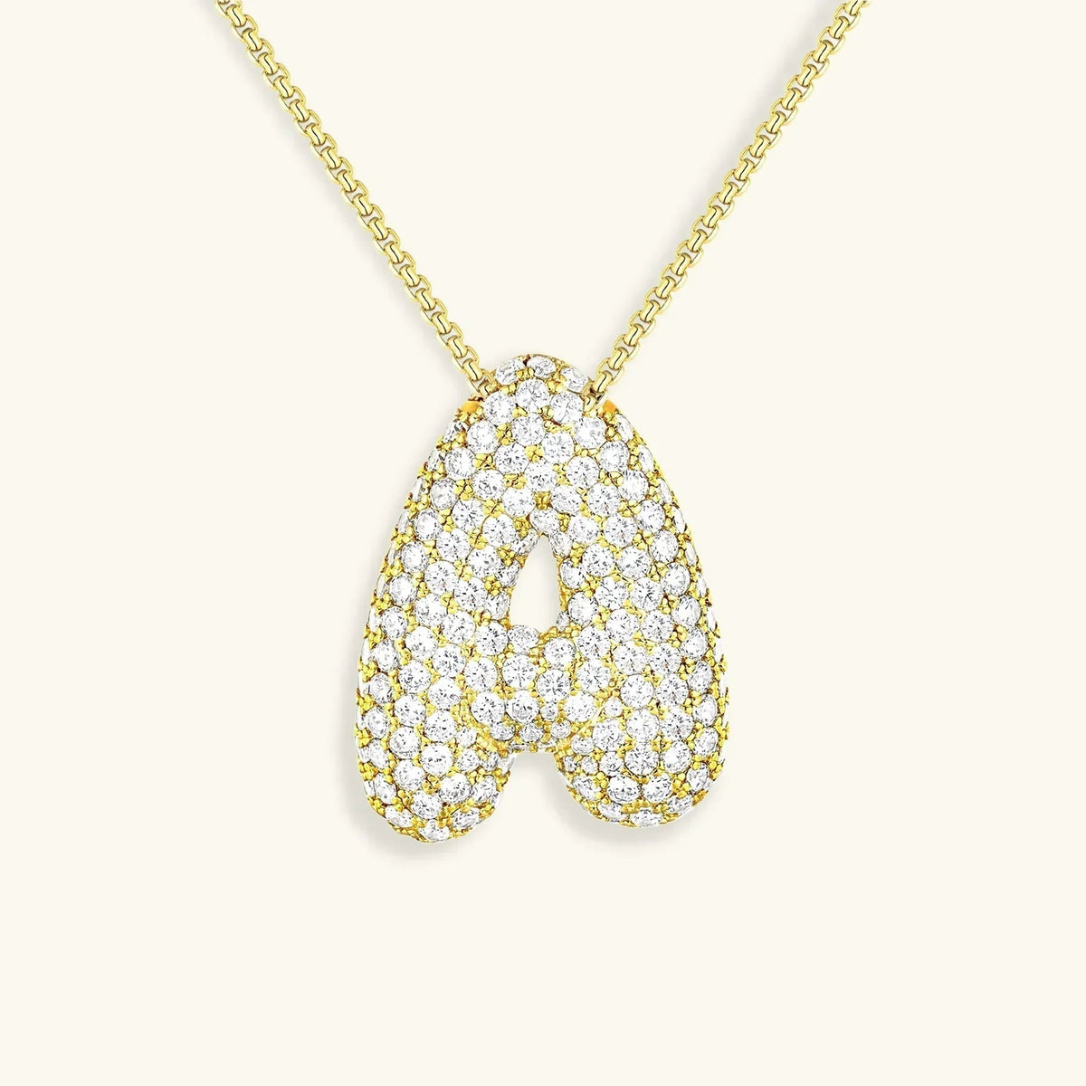 [VA]Bubble Initial Diamond Necklace