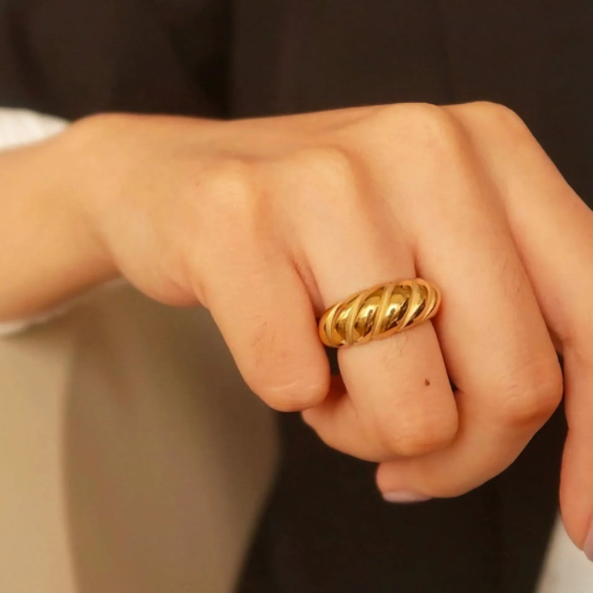 [VA]Amaia Gold Croissant-Ring