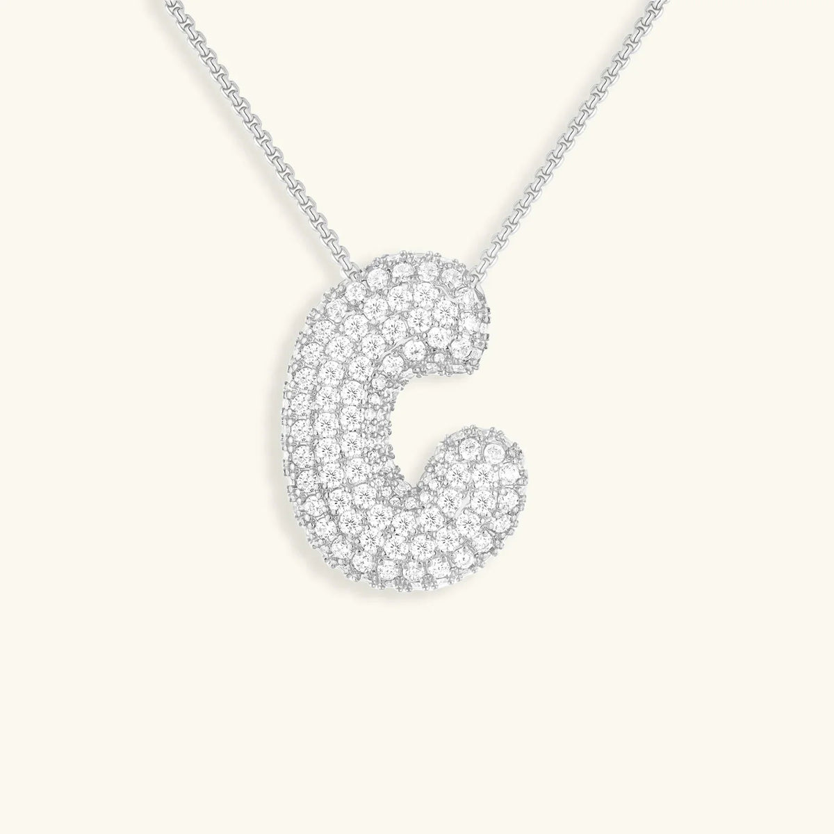 [VA]Bubble Initial Diamond Necklace