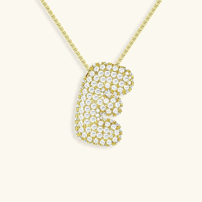 [VA]Bubble Initial Diamond Necklace