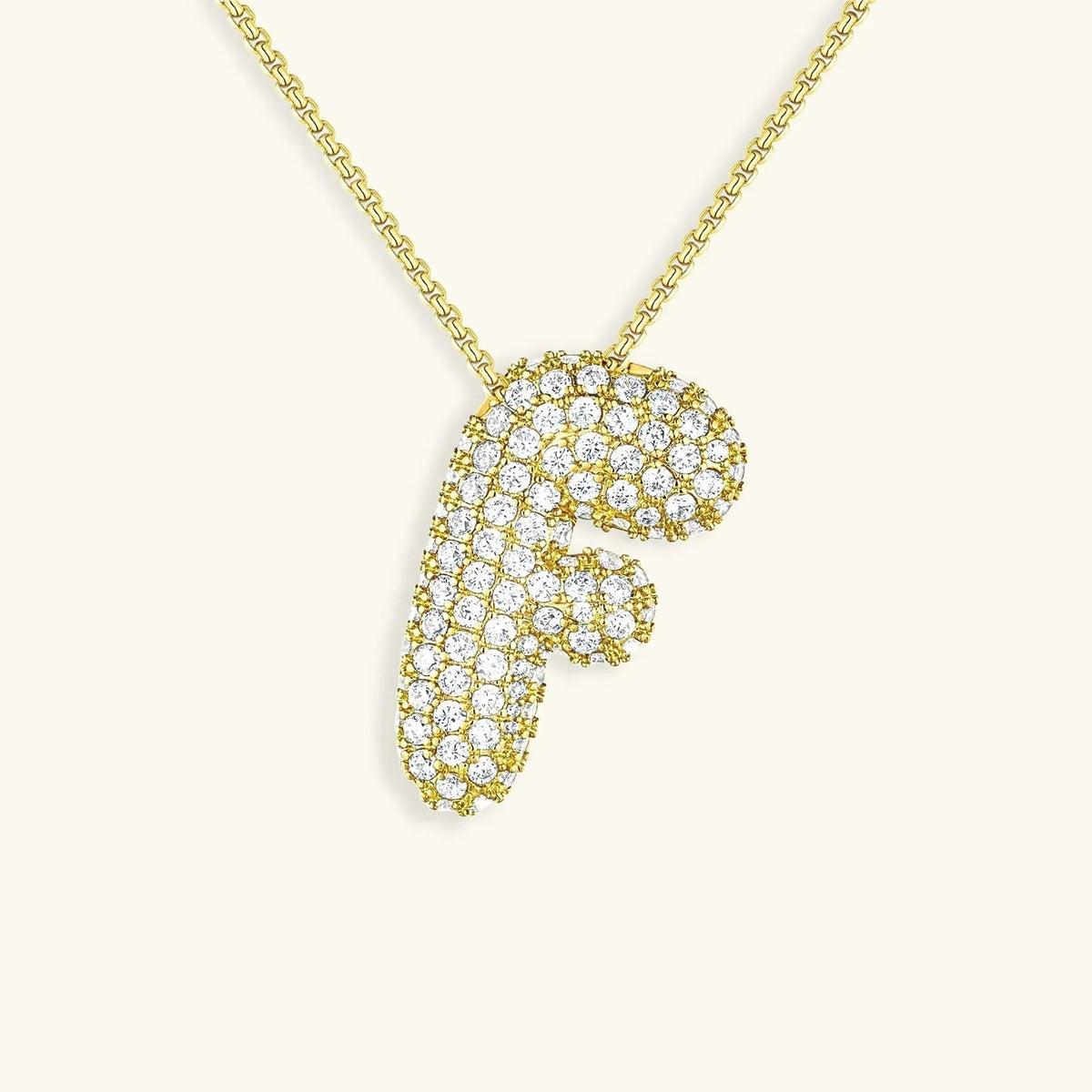 [VA]Bubble Initial Diamond Necklace
