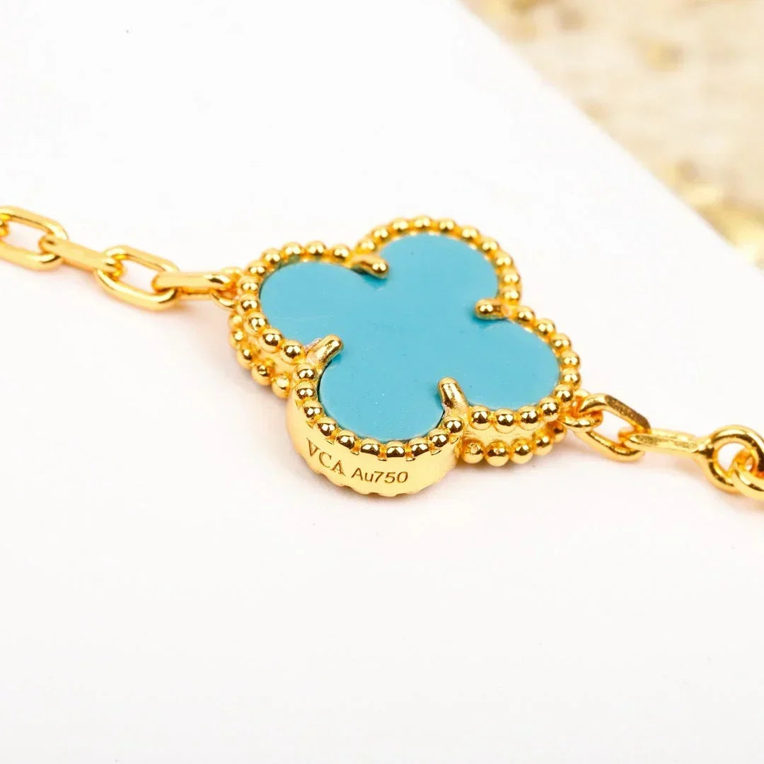 [VA]LUCKY CLOVER 5-MOTIV-ARMBAND - TÜRKIS-KOLLEKTION