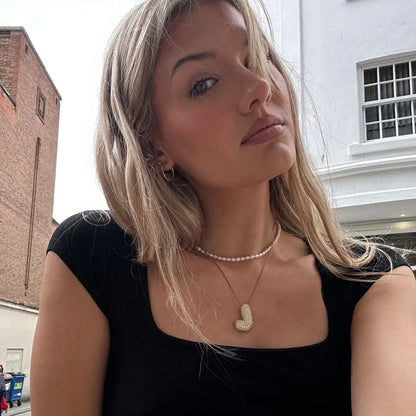 [VA]Bubble Initial Diamond Necklace