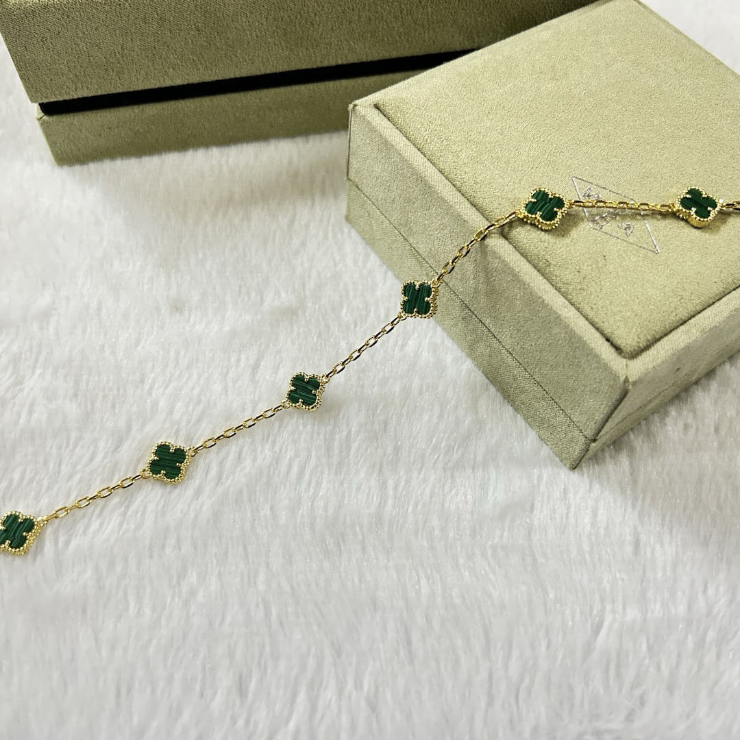 [VA]CLOVER ARMBAND MIT 6 MOTIVEN AUS MALACHIT