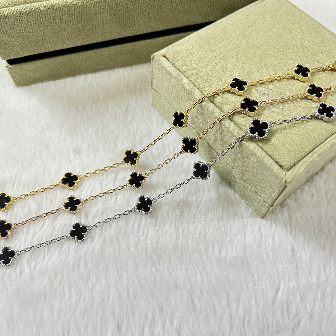 [VA]CLOVER 6 MOTIF  ONYXS BRACELET