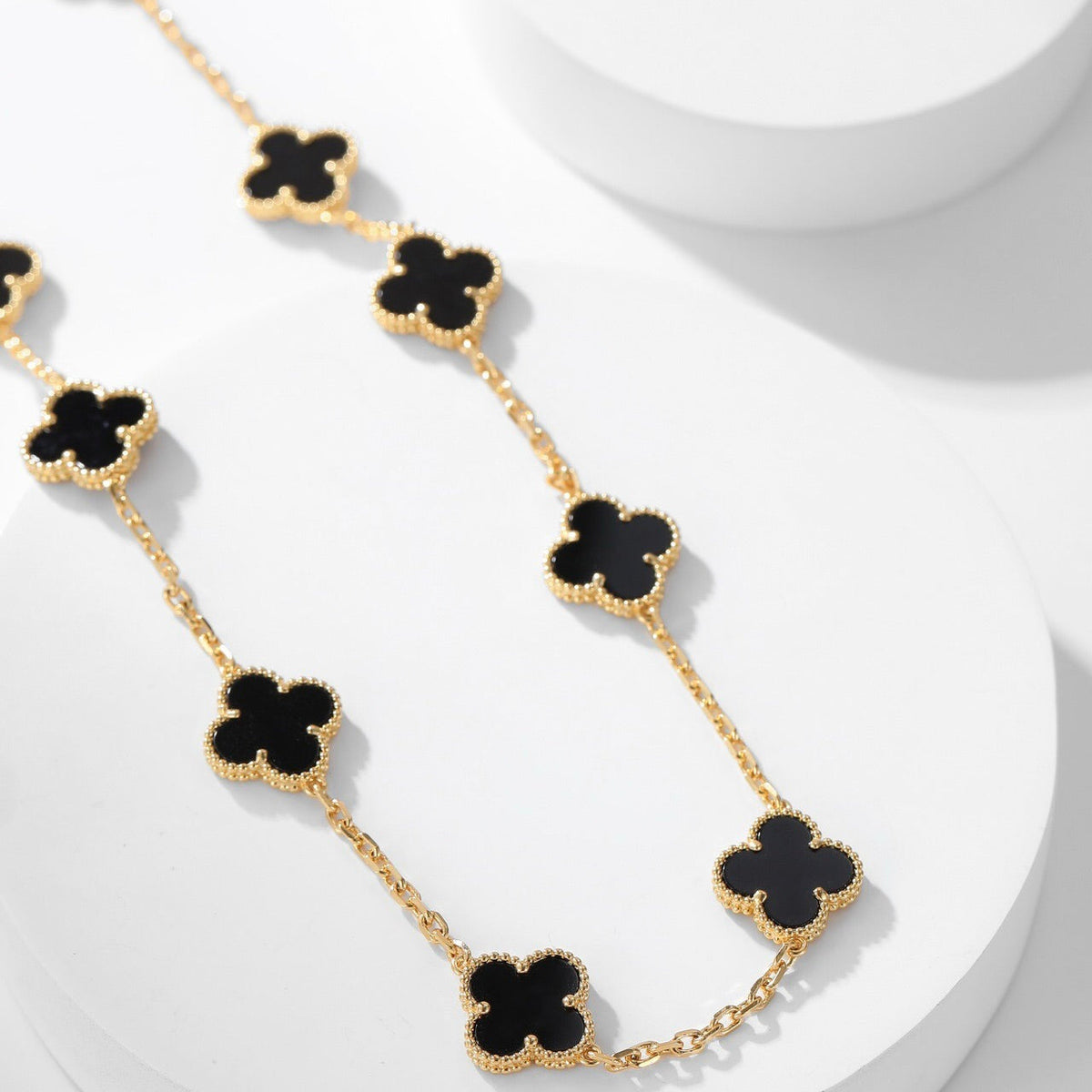 [VA]CLOVER 10 MOTIVE ONYX-HALSKETTE