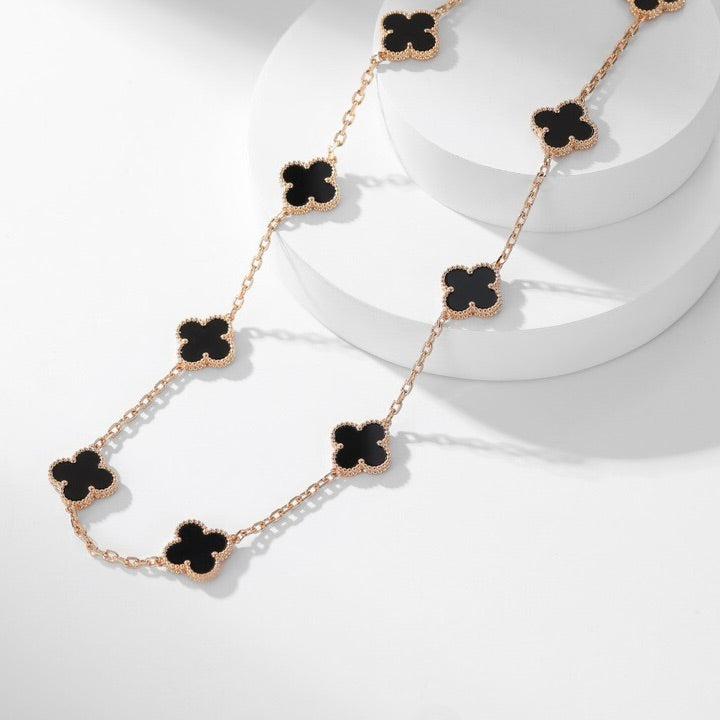 [VA]CLOVER 10 MOTIVE ONYX-HALSKETTE