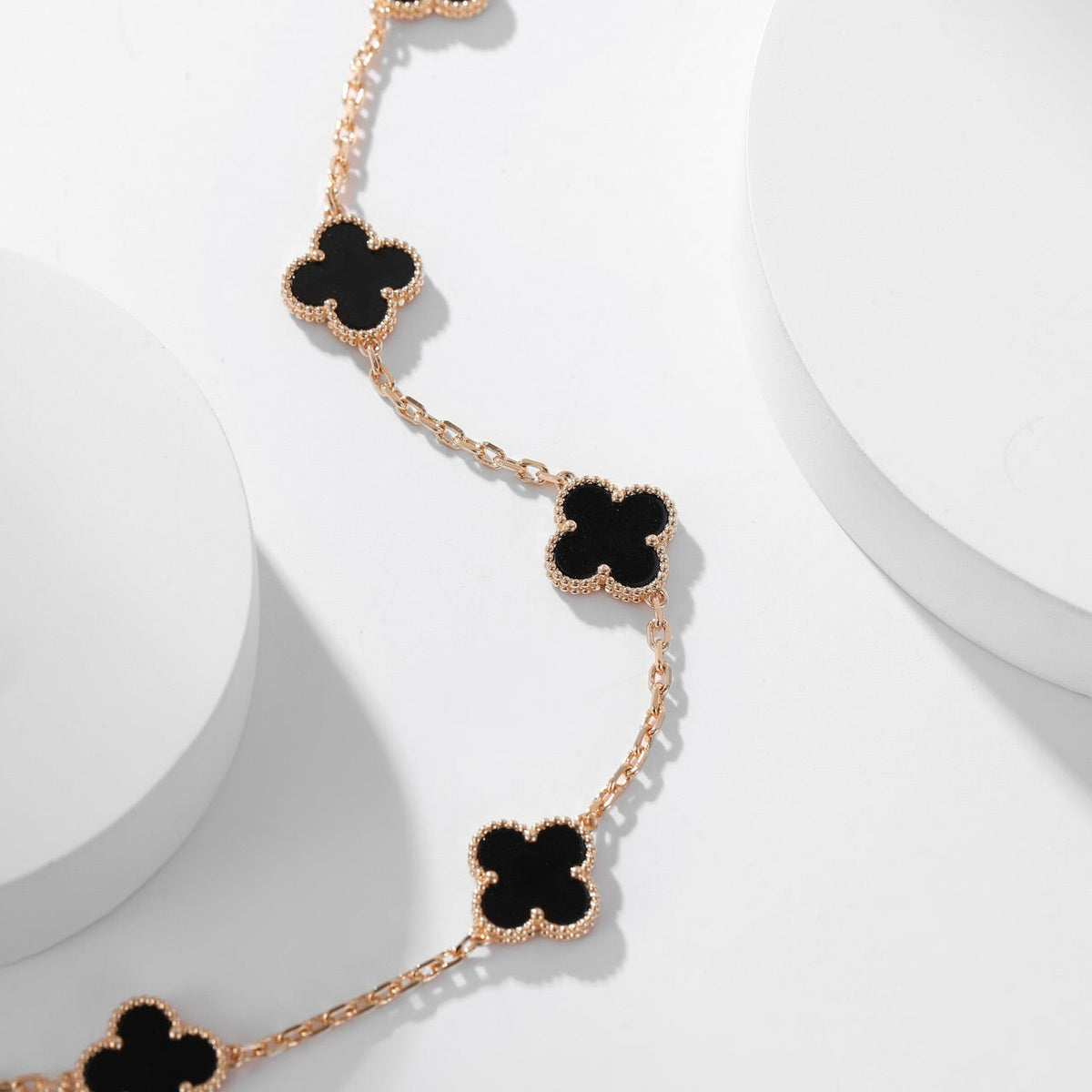 [VA]CLOVER 10 MOTIVE ONYX-HALSKETTE