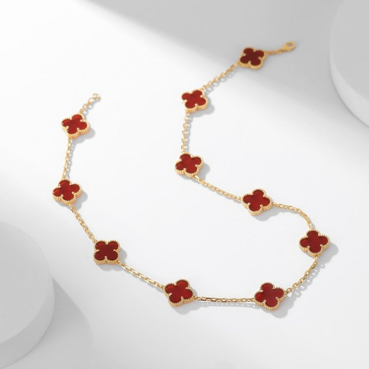 [VA]CLOVER HALSKETTE MIT 10 MOTIVEN, KARNEOL