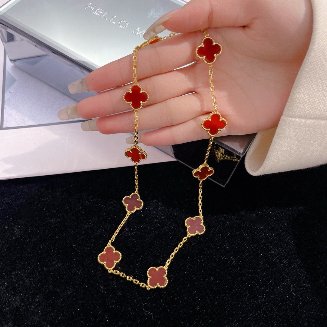 [VA]CLOVER HALSKETTE MIT 10 MOTIVEN, KARNEOL