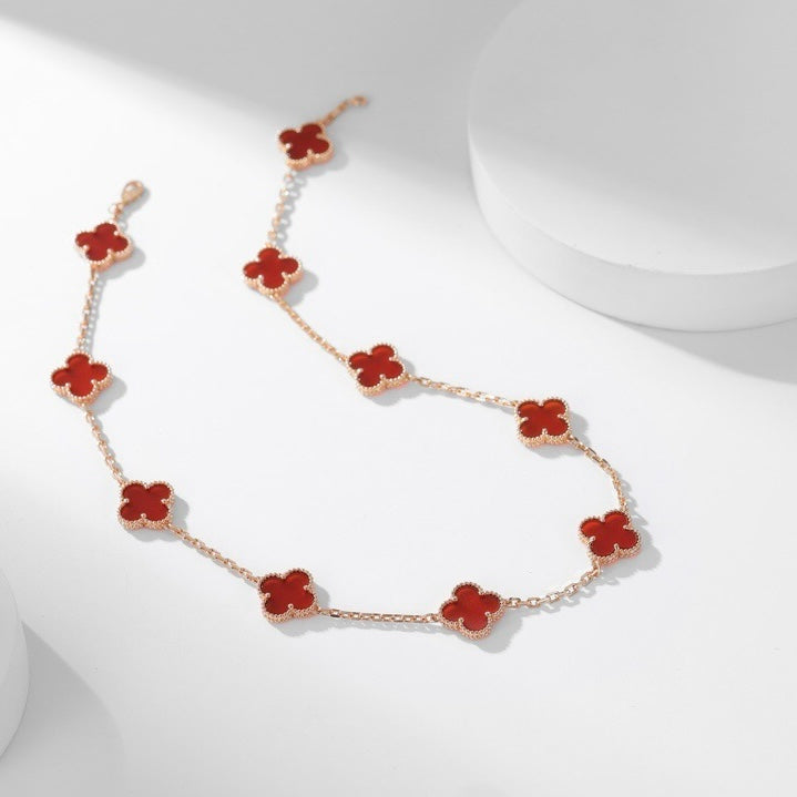 [VA]CLOVER HALSKETTE MIT 10 MOTIVEN, KARNEOL