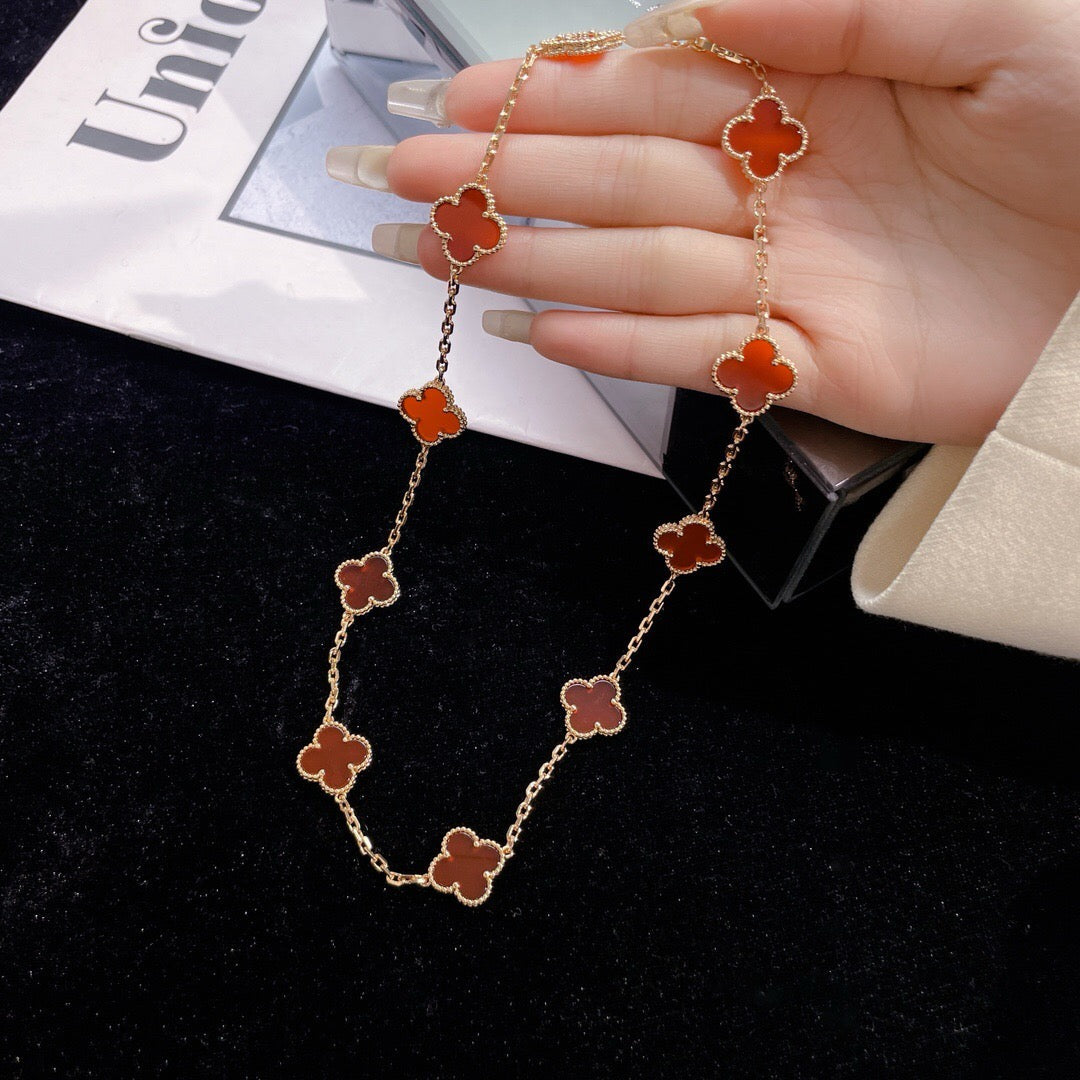 [VA]CLOVER HALSKETTE MIT 10 MOTIVEN, KARNEOL