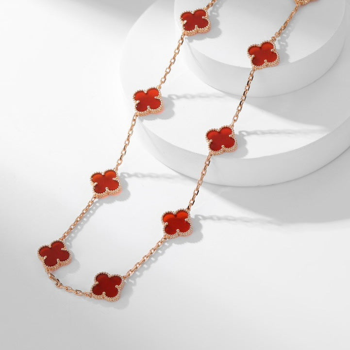 [VA]CLOVER HALSKETTE MIT 10 MOTIVEN, KARNEOL