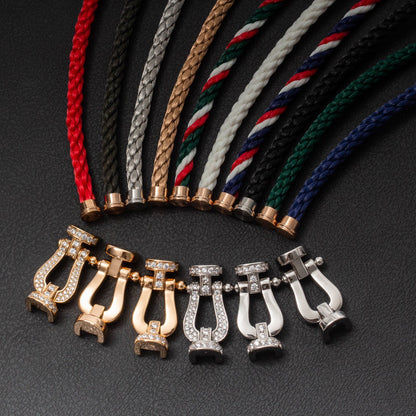 [VA]FORCE LARGE HORSESHOE HALF DIAMOND BRACELET SILVER